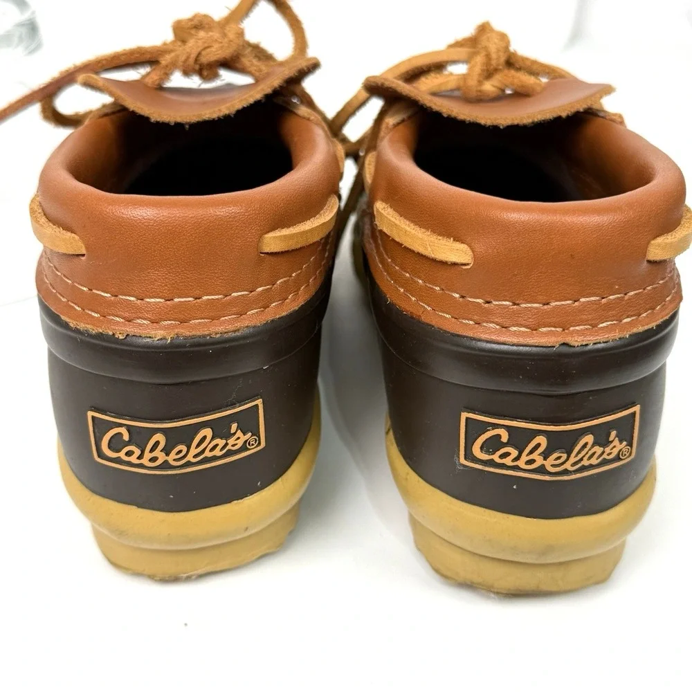 Cabelas Duck Rain Boot Women US 6 Low Leather Steel Shank Rubber Waterproof